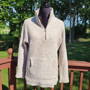 Natural Reflections Ladies Pullover Sherpa 1/2 Zip Sweater sz Small